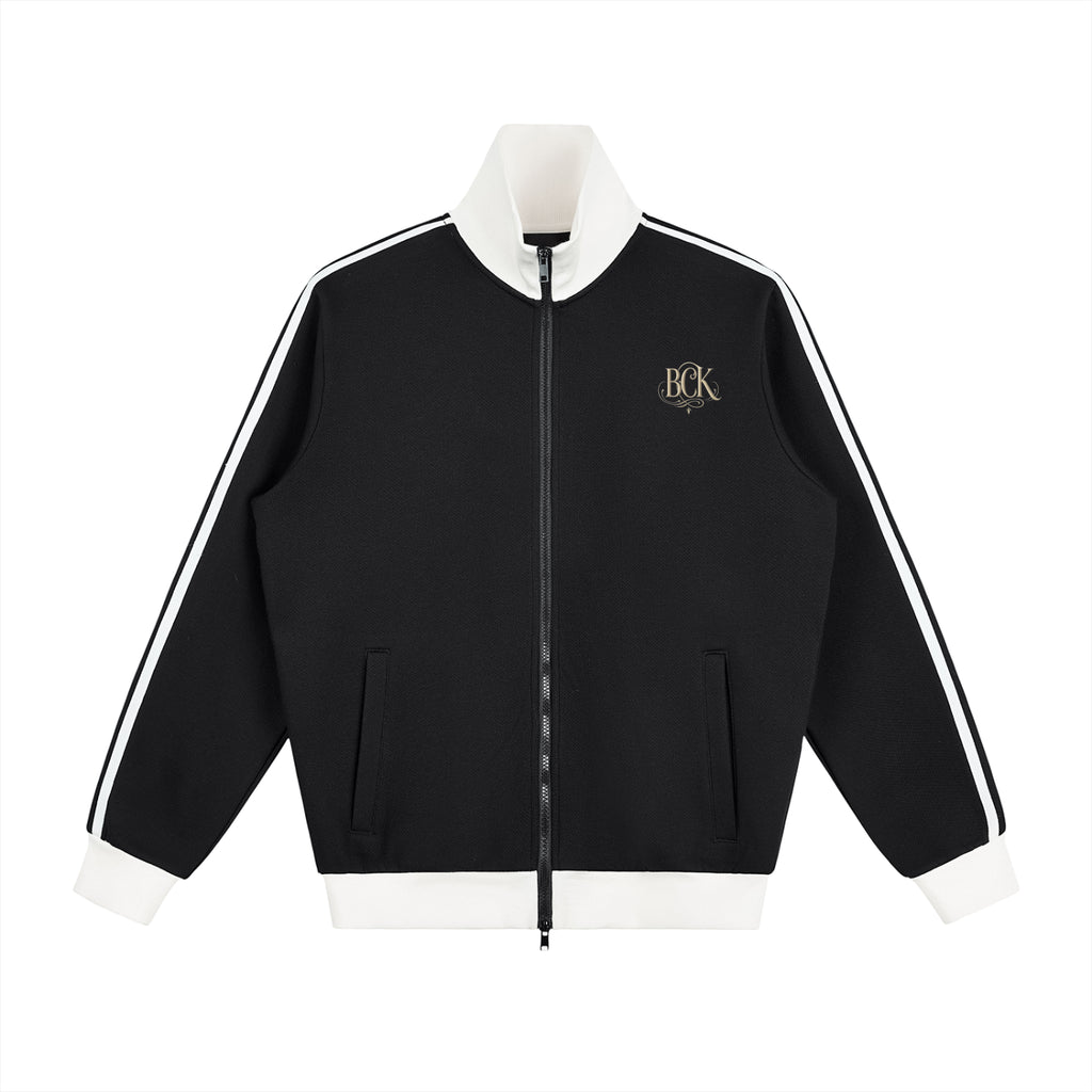 Contrast Side Stripe Fleece Track Jacket