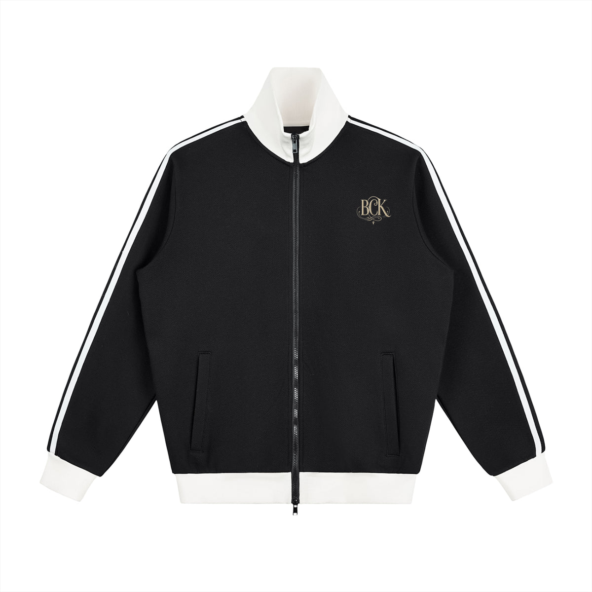 Contrast Side Stripe Fleece Track Jacket