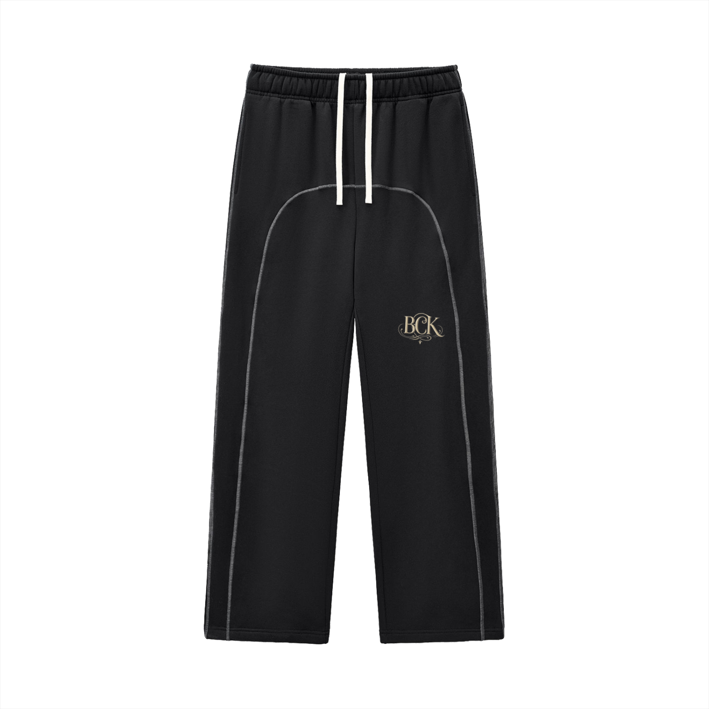 Contrast-Stitched Fleece Sweatpants