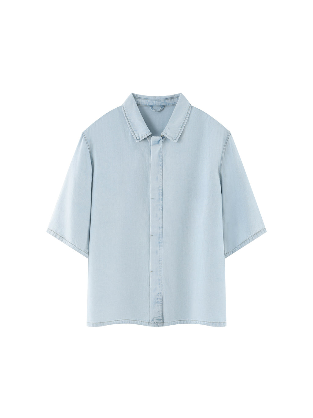 Unisex Vintage Wash Drop Shoulder Lyocell Shirt