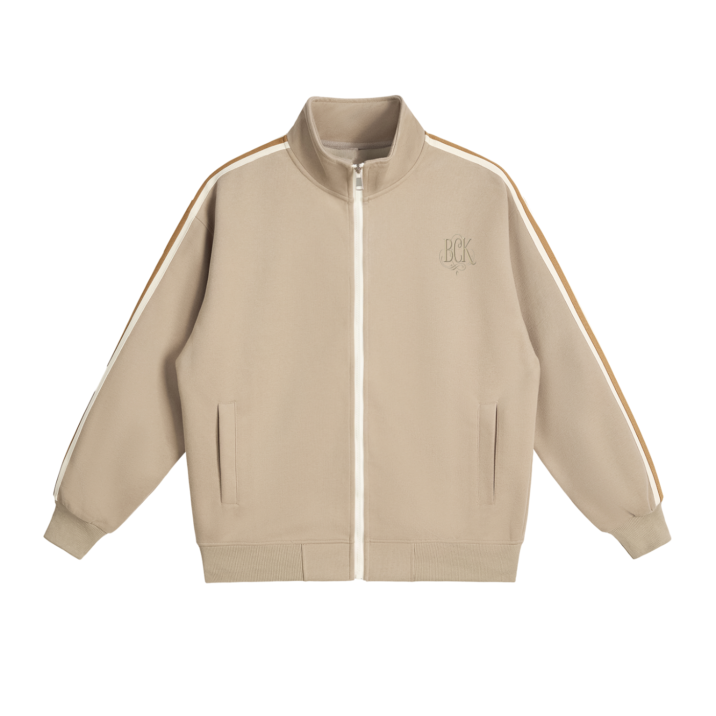 Contrast Side-Stripe Stand Collar  Jacket