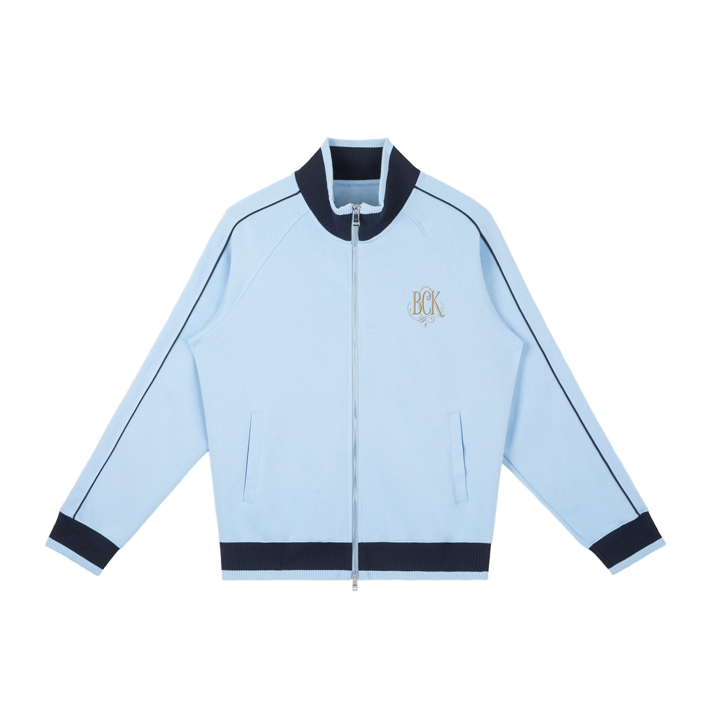 Color Block Raglan Sleeve Zip Track Jacket