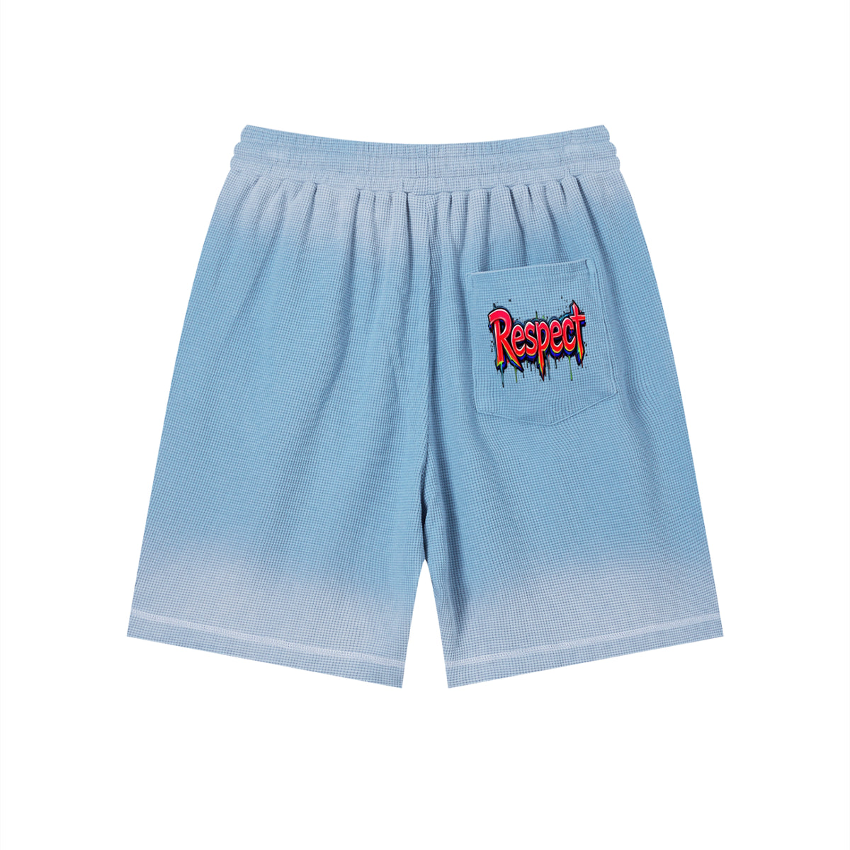 Unisex Sunfade Waffle Raw Hem Shorts