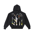 Frayed Enzyme Washed Fleece Hoodie