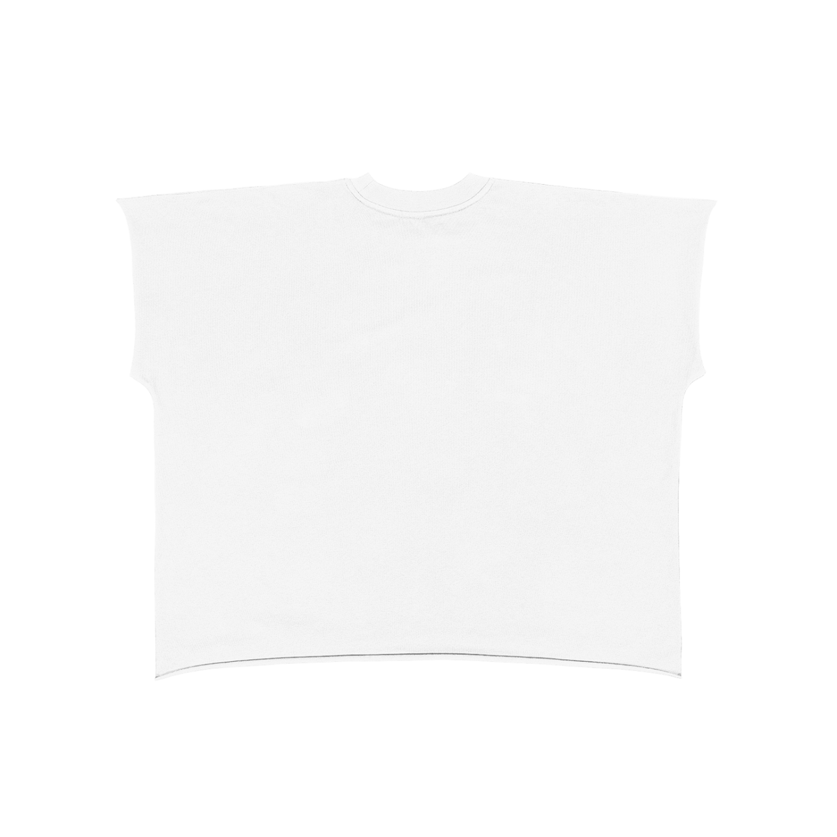 Raw Edge Boxy Non-Shrink T-Shirt