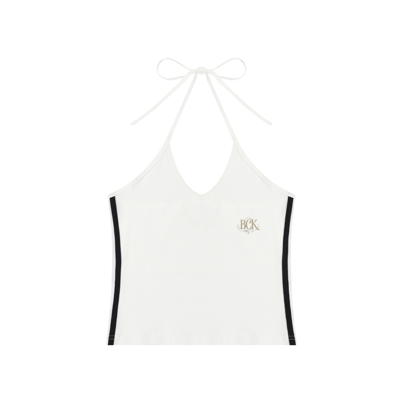 Women's Color Block Halter Crop Tank Top