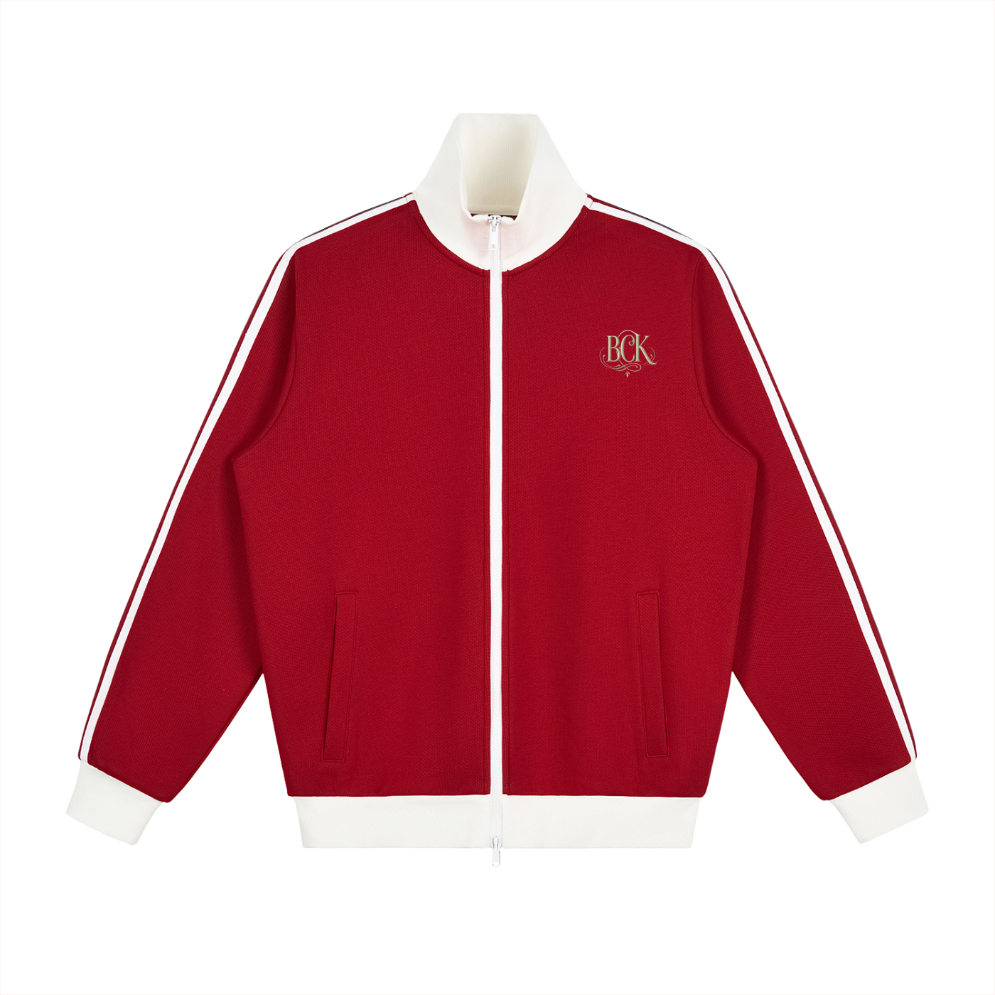 Contrast Side Stripe Fleece Track Jacket