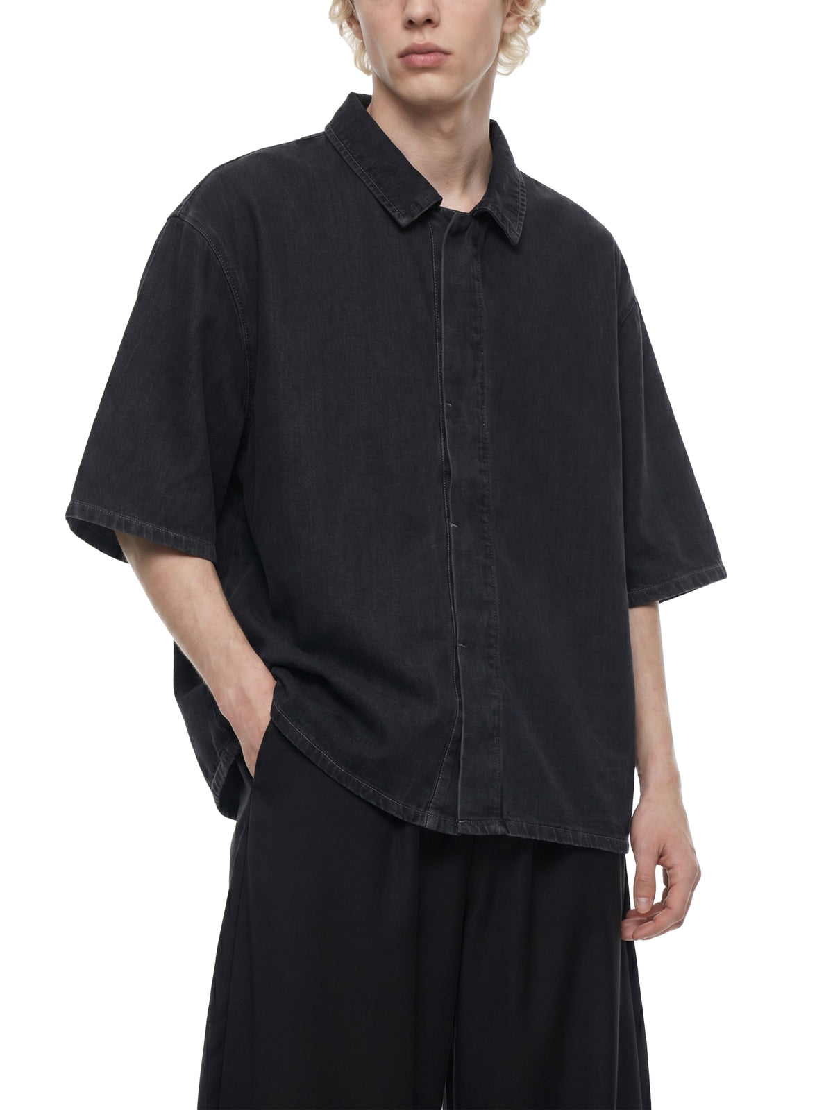 Unisex Vintage Wash Drop Shoulder Lyocell Shirt