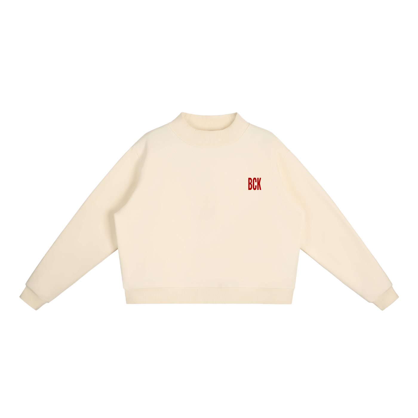 Essential  woemn Fleece Mock-Neck Crew Sweatshirt