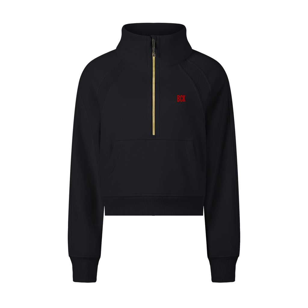 Cropped Half-Zip Sweatshirt