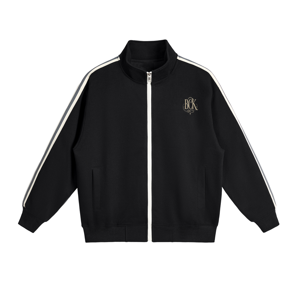 Contrast Side-Stripe Stand Collar  Jacket