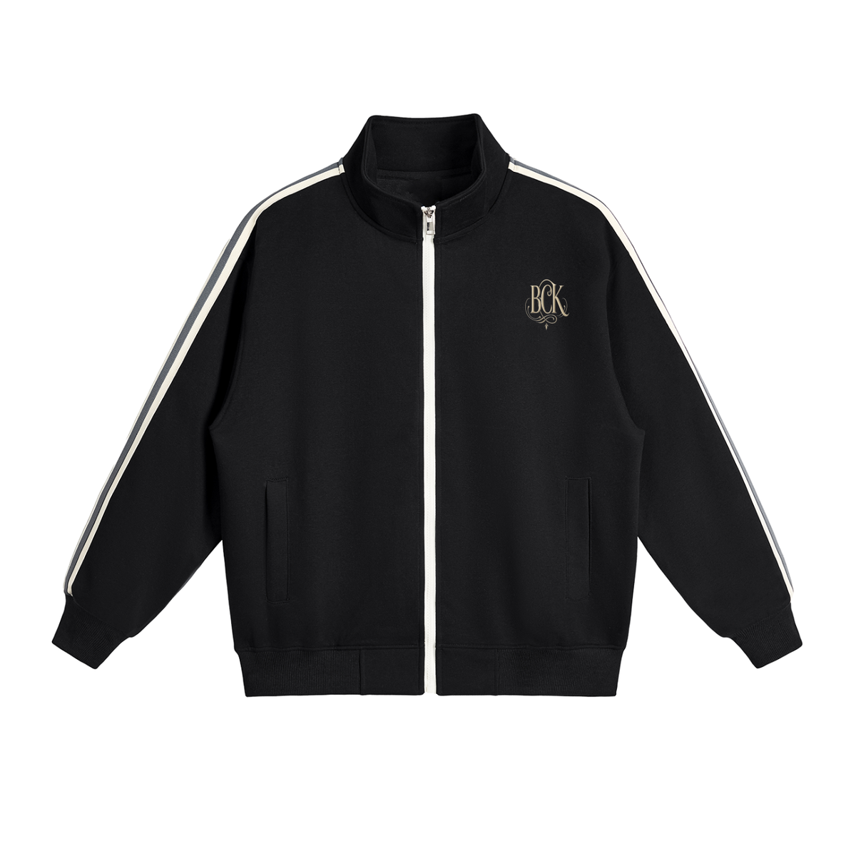 Contrast Side-Stripe Stand Collar  Jacket