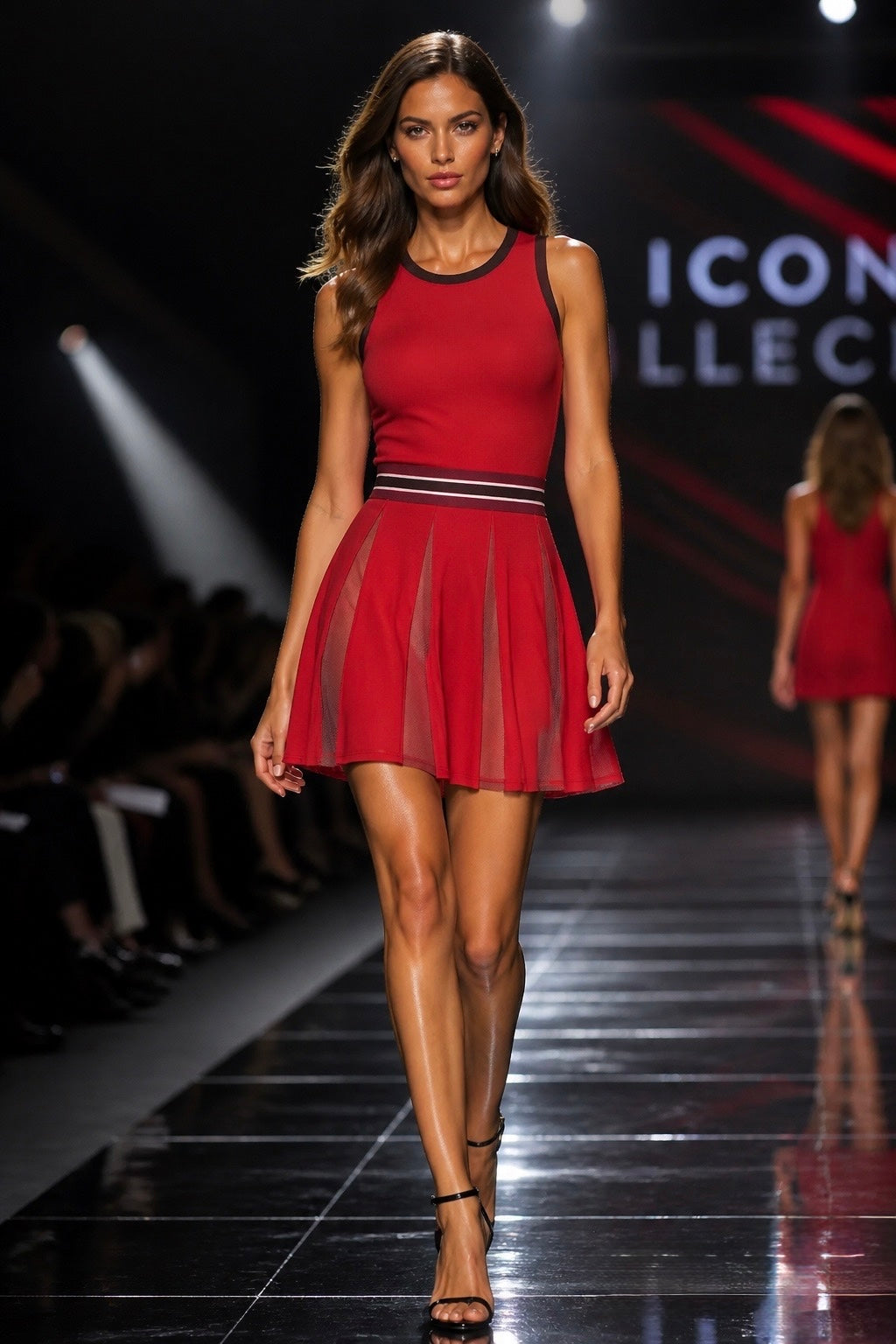 Women's Color Block A-Line Sleeveless Dress