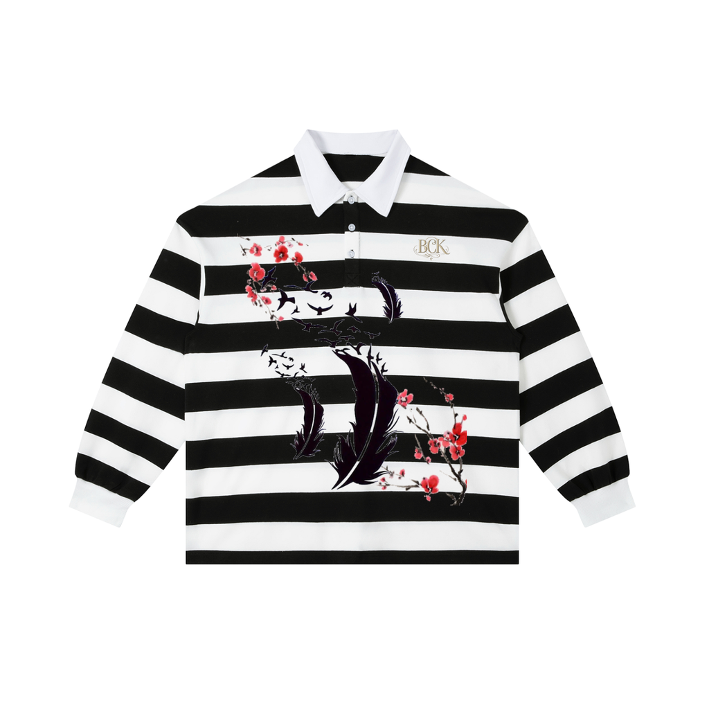 Color Block Stripe Polo Shirt