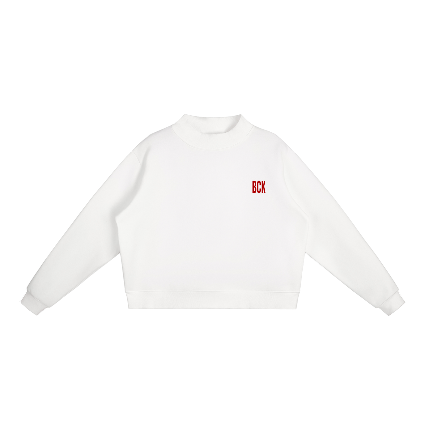 Essential  woemn Fleece Mock-Neck Crew Sweatshirt