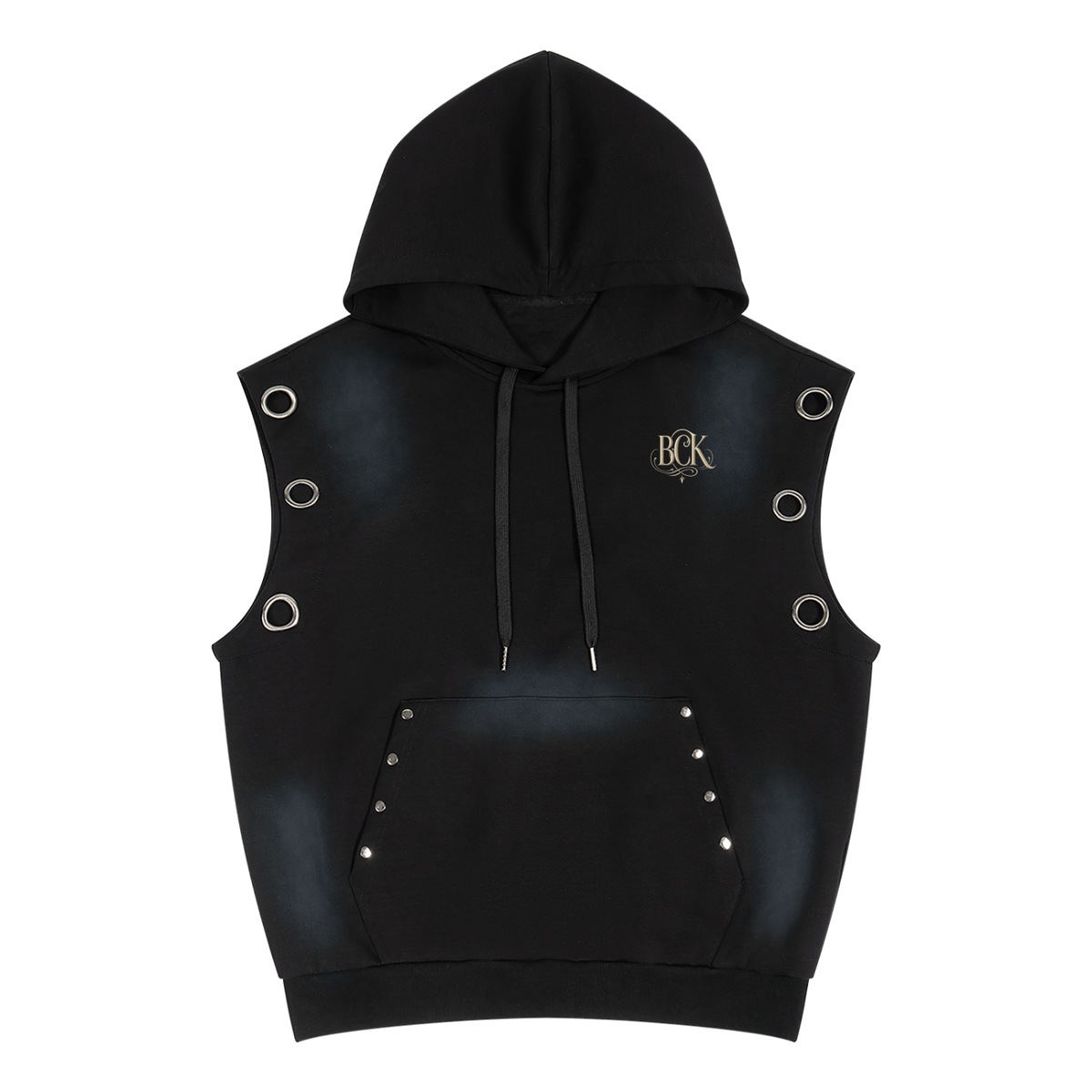 Unisex Vintage Wash Sun Fade Sleeveless Hoodie