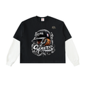 Layered Contrast Sleeve Cotton T-Shirt