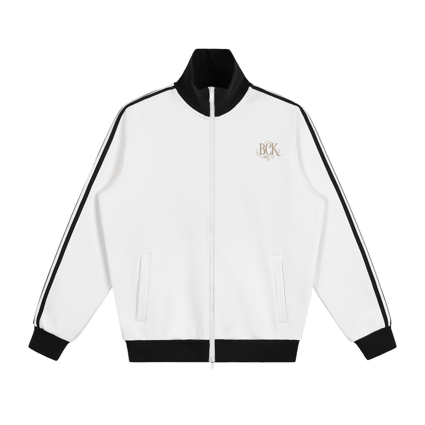 Contrast Side Stripe Fleece Track Jacket