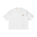 Unisex Lace Paneling V-Neck T-Shirt