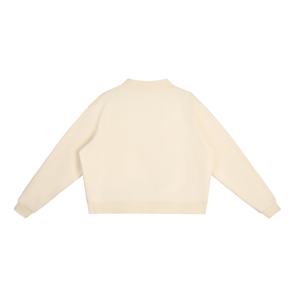 Essential  woemn Fleece Mock-Neck Crew Sweatshirt