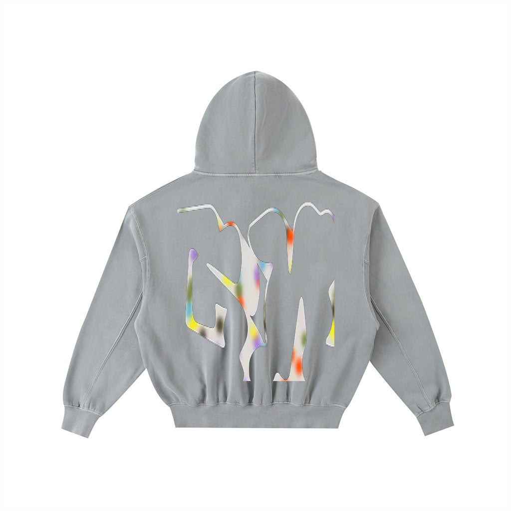 Frayed Enzyme Washed Fleece Hoodie
