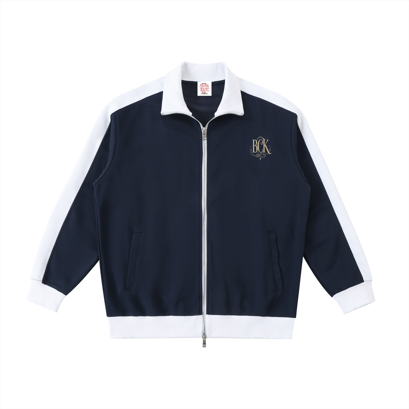 Contrast Trim Stand Collar Jacket