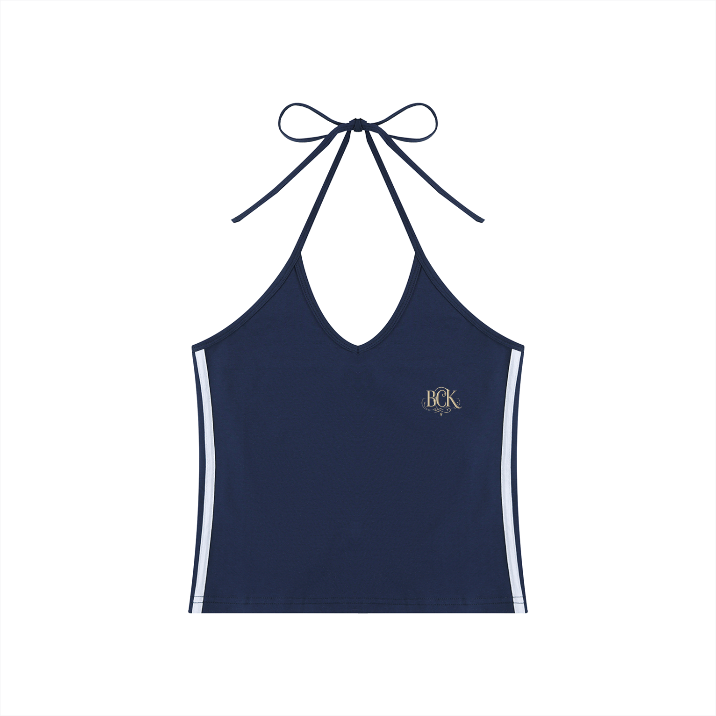 Women's Color Block Halter Crop Tank Top
