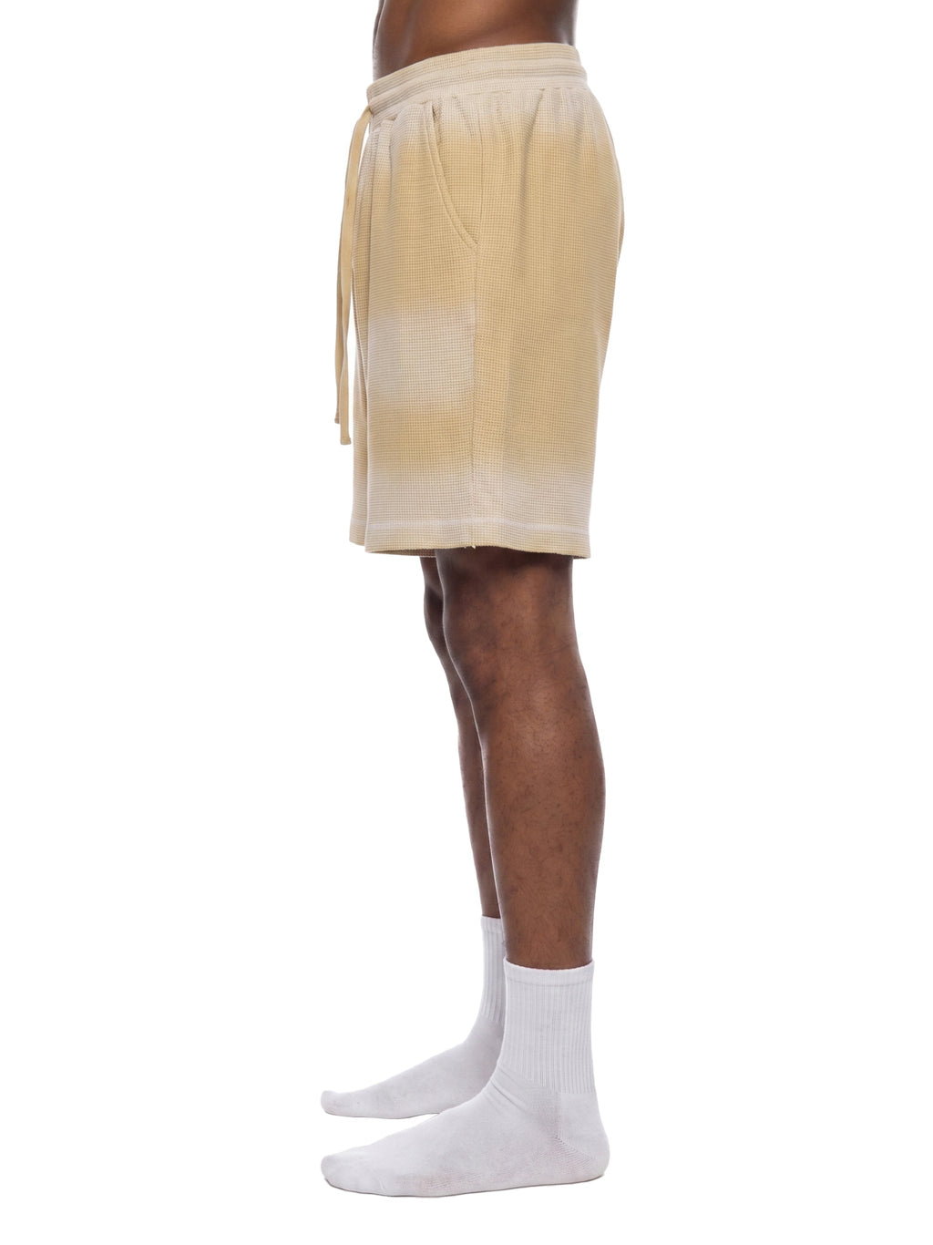 Unisex Sunfade Waffle Raw Hem Shorts