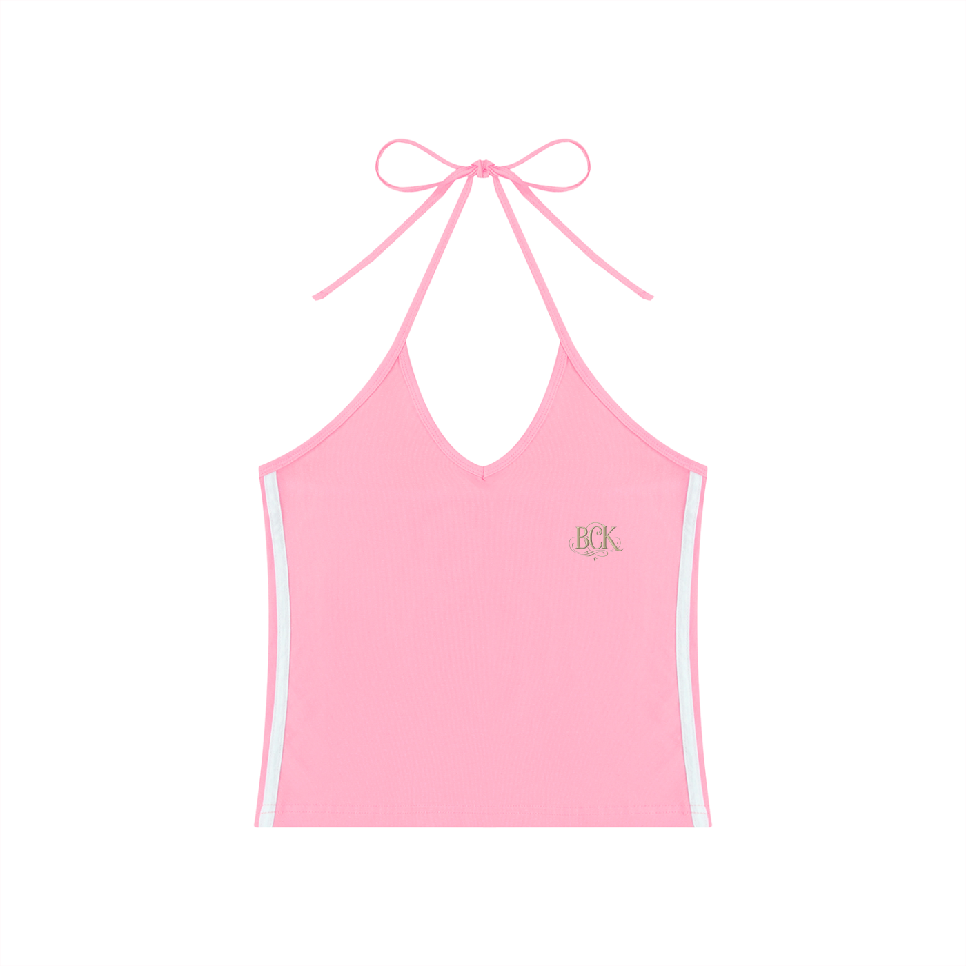 Women's Color Block Halter Crop Tank Top