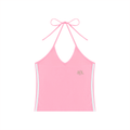 Women's Color Block Halter Crop Tank Top