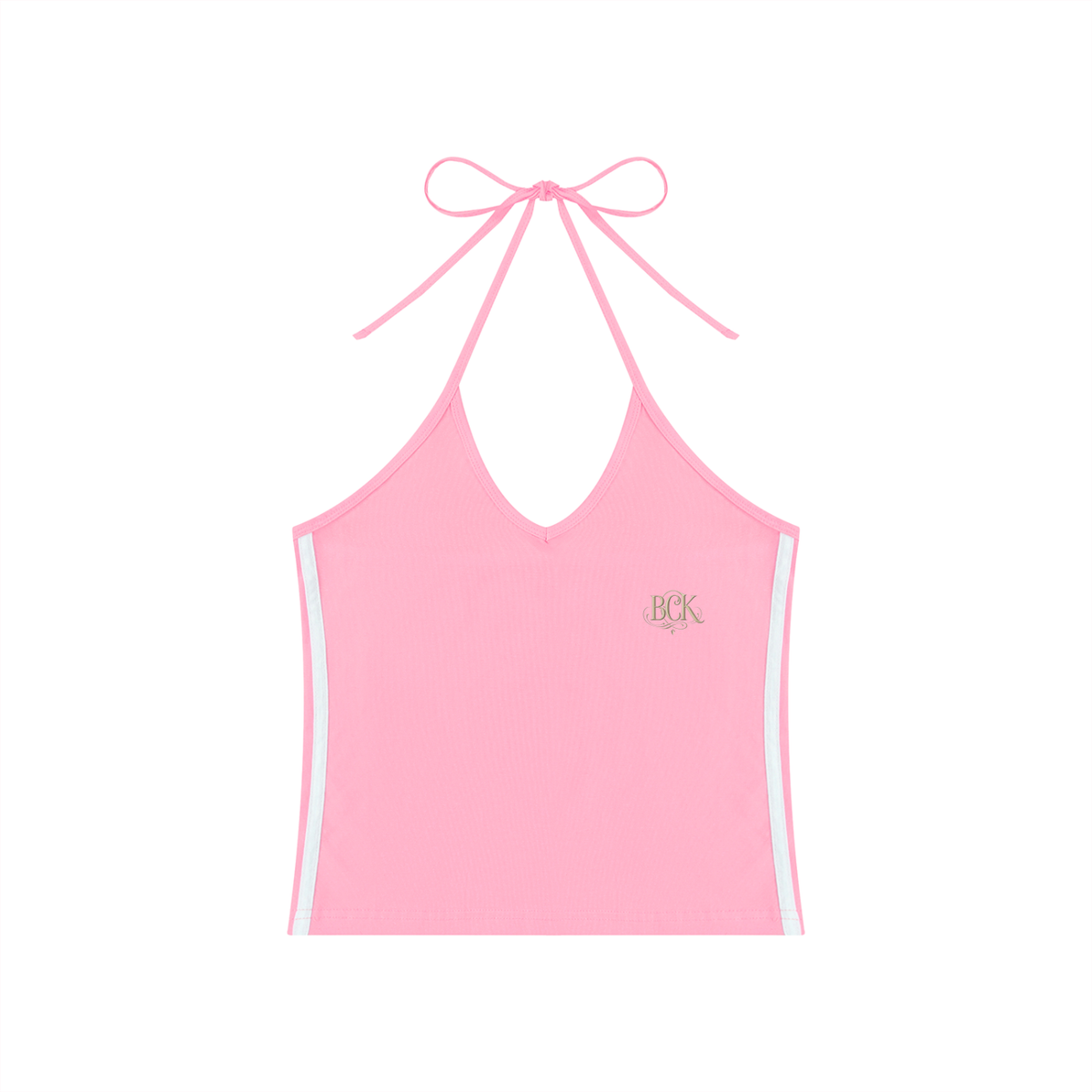 Women's Color Block Halter Crop Tank Top