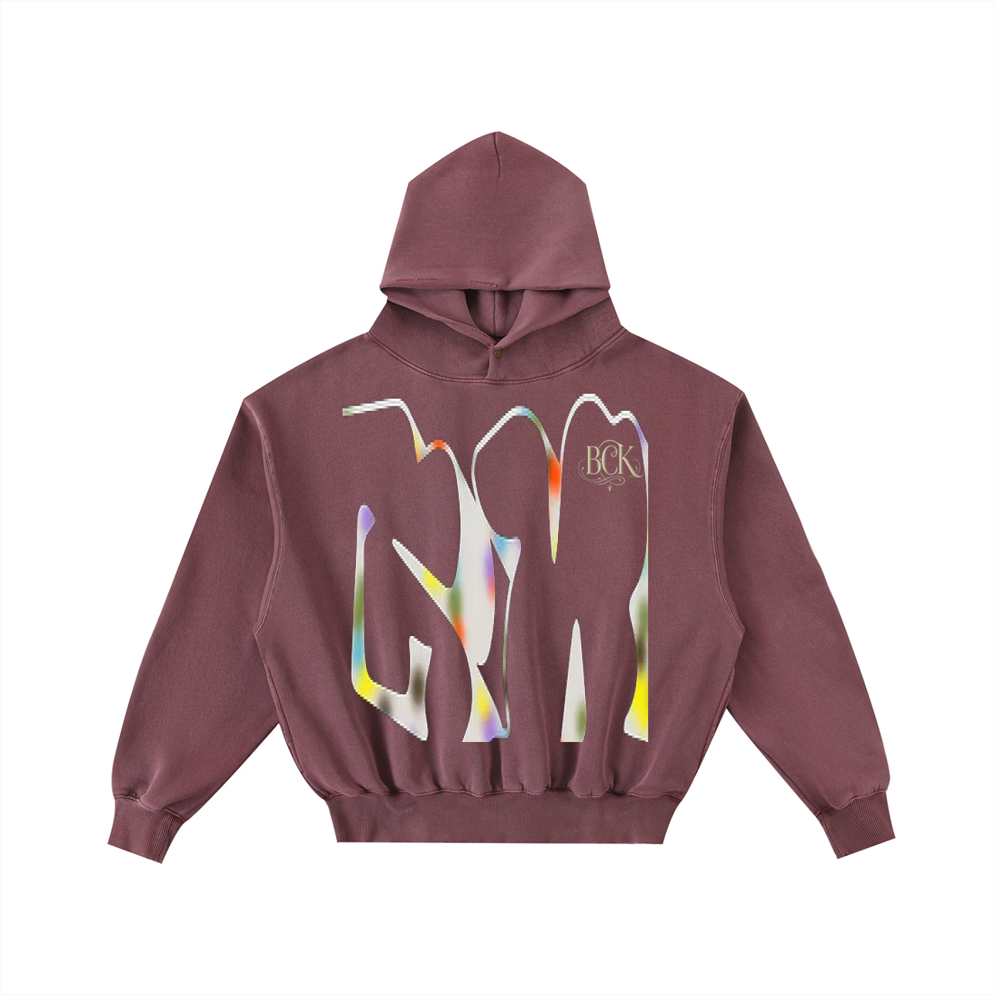 Frayed Enzyme Washed Fleece Hoodie