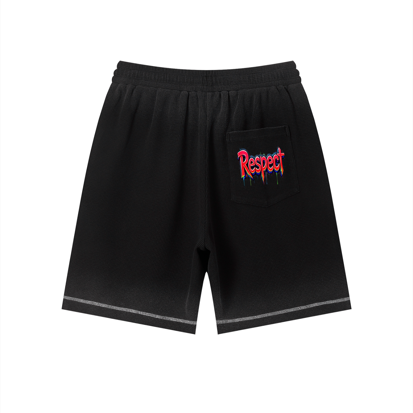 Unisex Sunfade Waffle Raw Hem Shorts