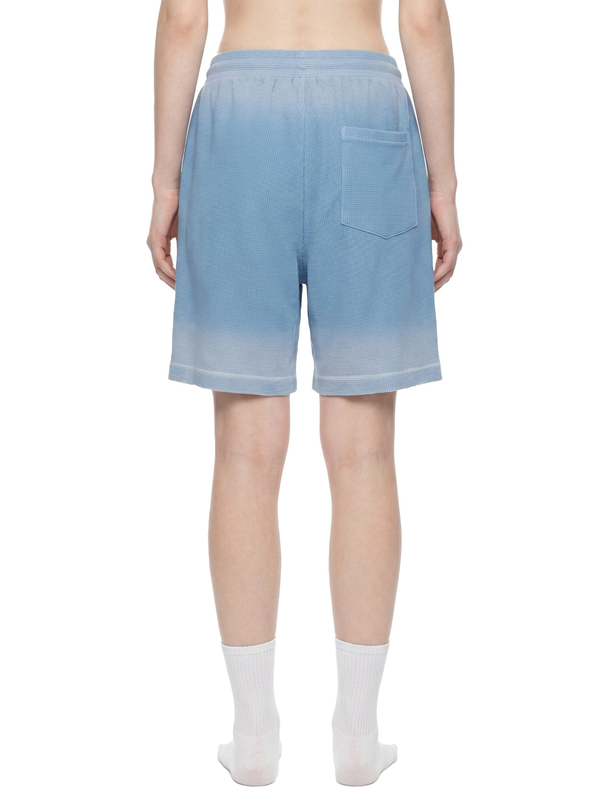 Unisex Sunfade Waffle Raw Hem Shorts