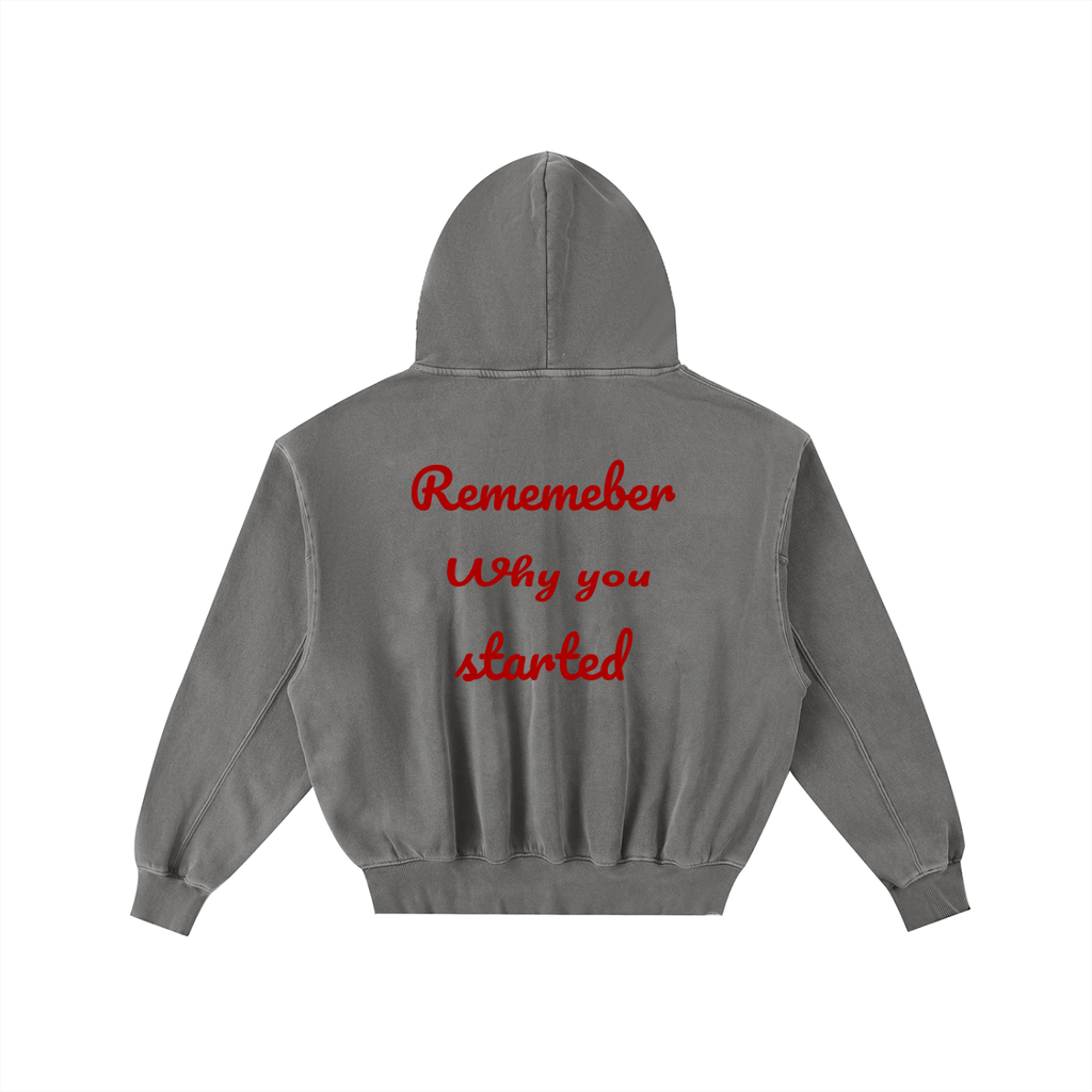 Frayed Enzyme Washed Fleece Hoodie