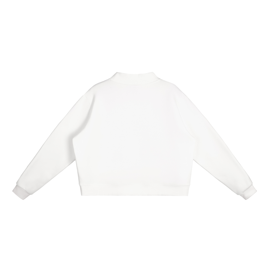 Essential  woemn Fleece Mock-Neck Crew Sweatshirt