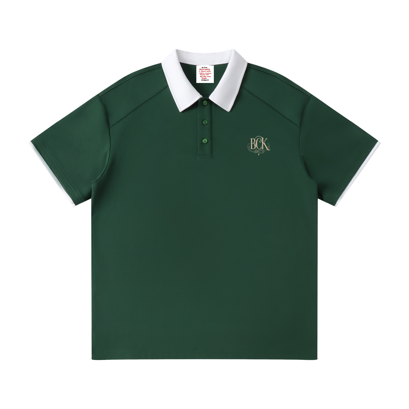 Contrast Collar Raglan Polo Shirt