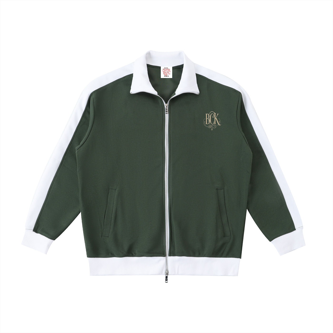Contrast Trim Stand Collar Jacket