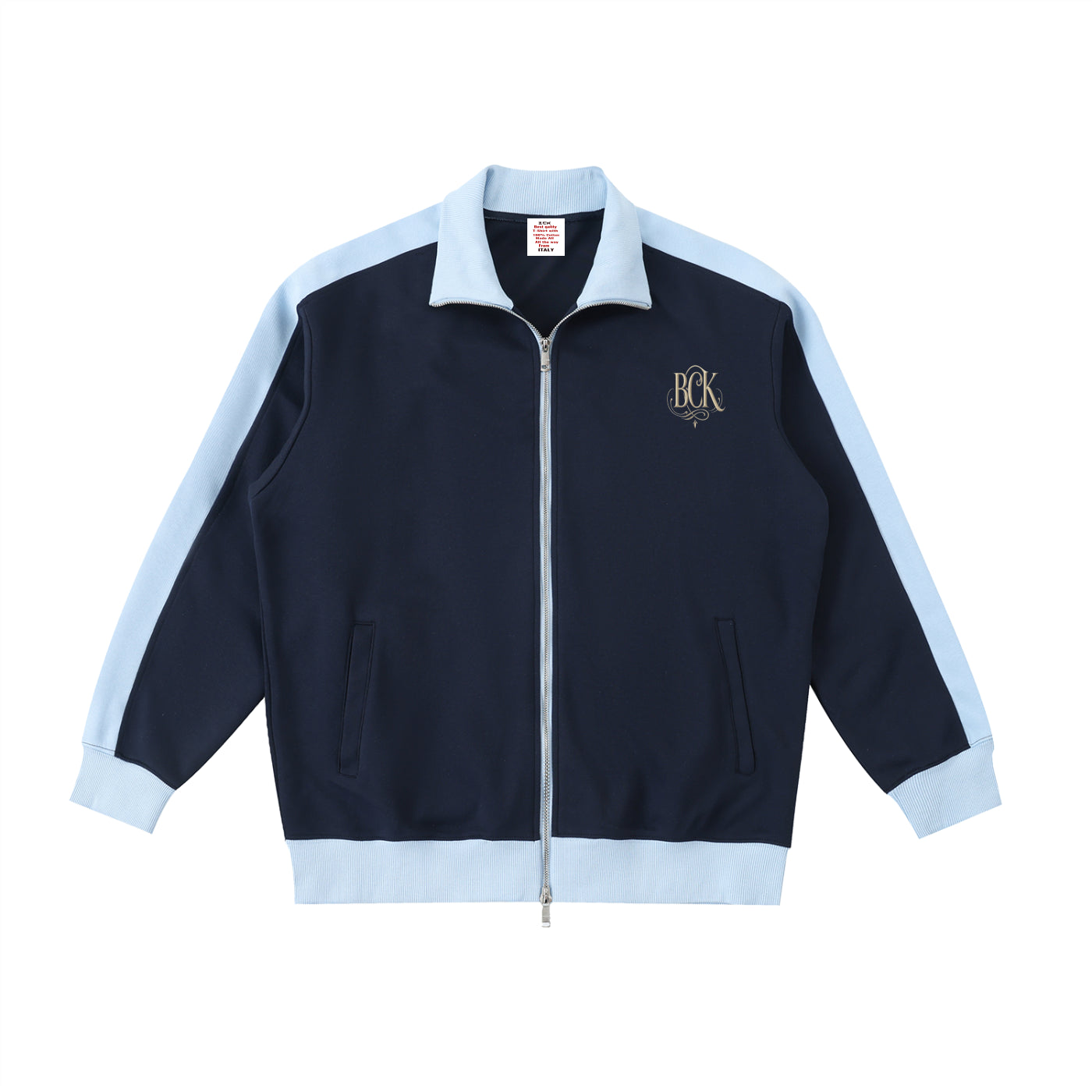 Contrast Trim Stand Collar Jacket