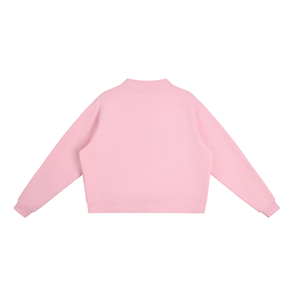Essential  woemn Fleece Mock-Neck Crew Sweatshirt