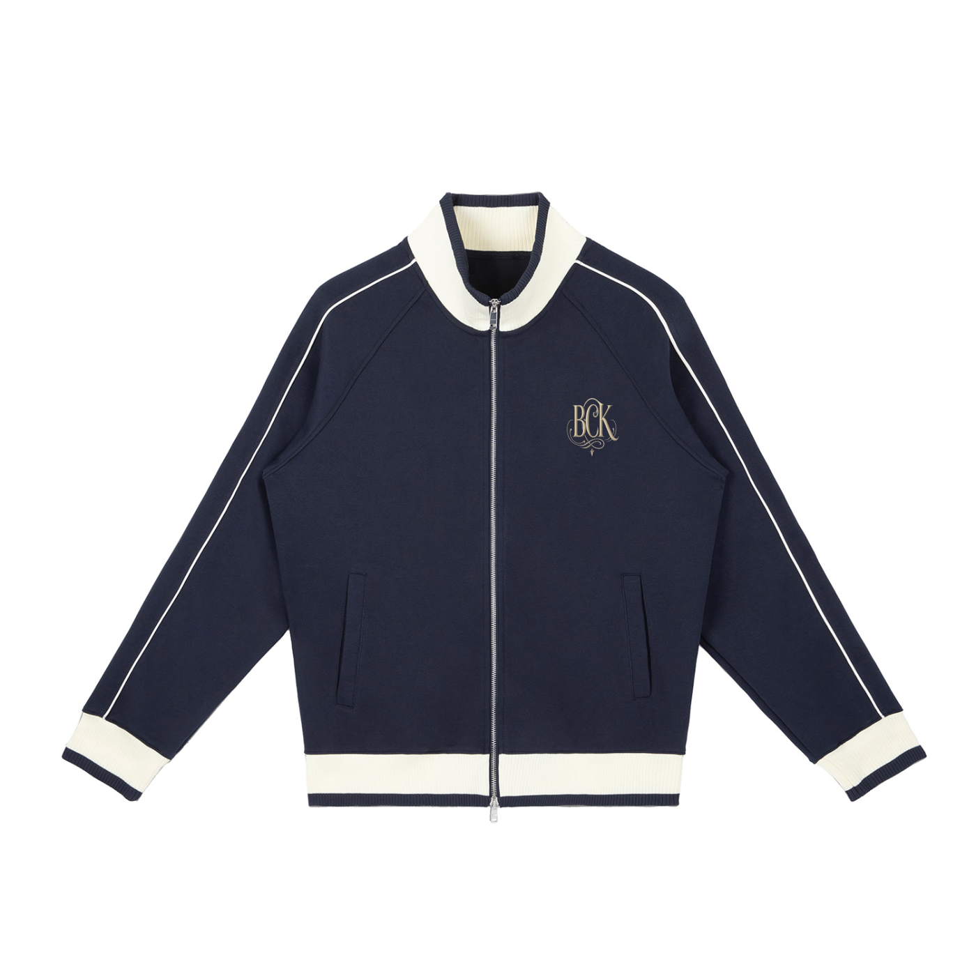 Color Block Raglan Sleeve Zip Track Jacket