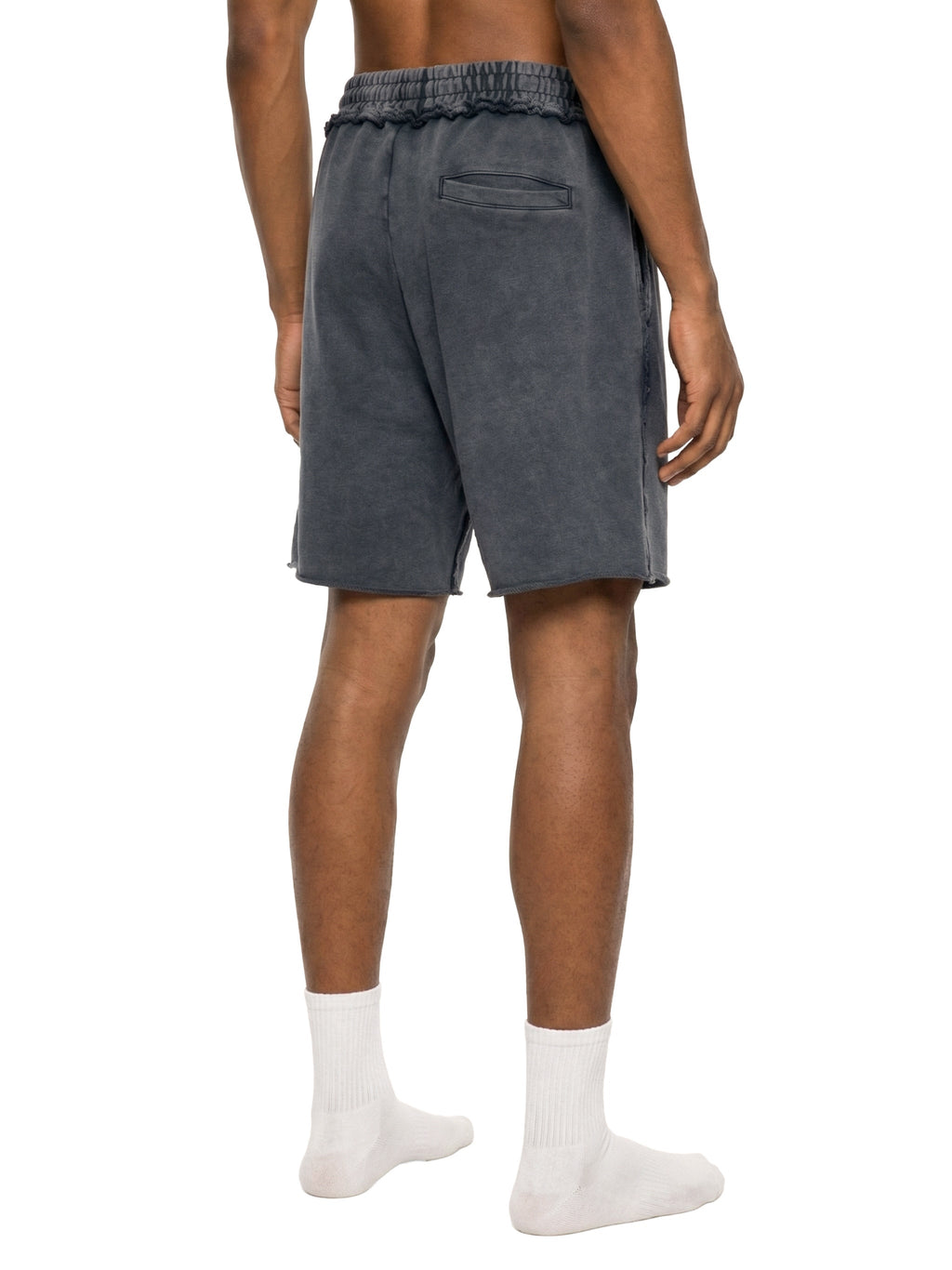 Unisex Mineral Wash Raw Edge Shorts