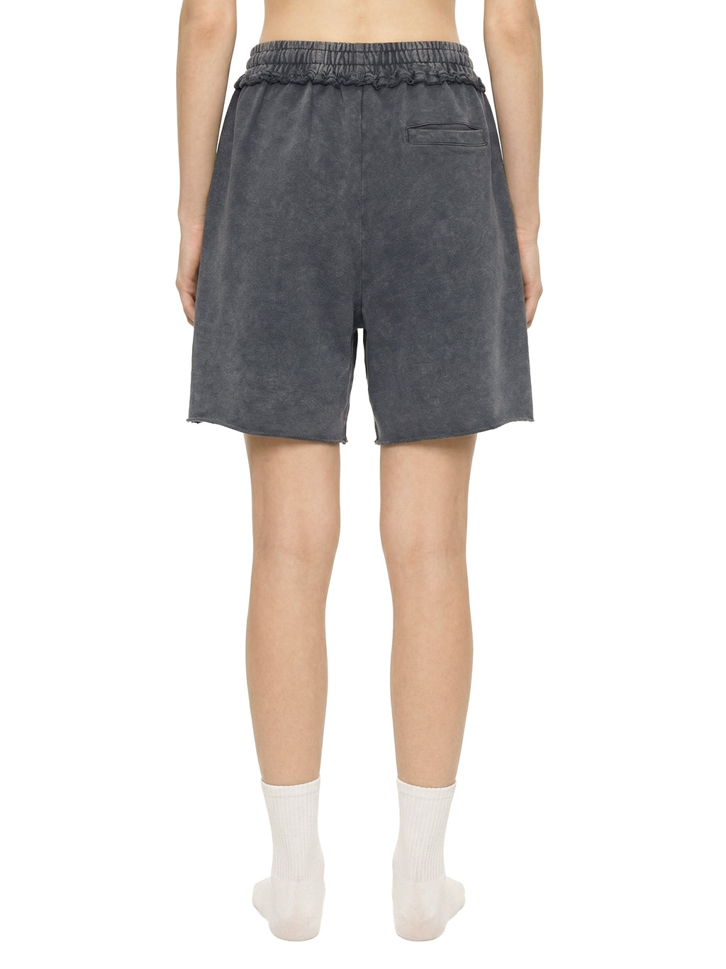 Unisex Mineral Wash Raw Edge Shorts