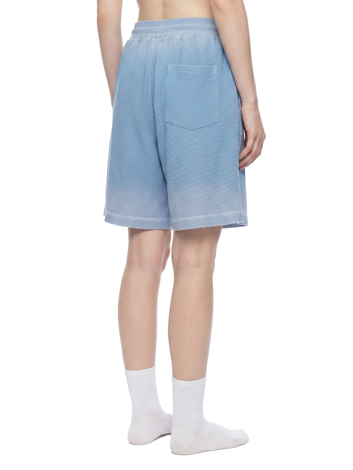 Unisex Sunfade Waffle Raw Hem Shorts