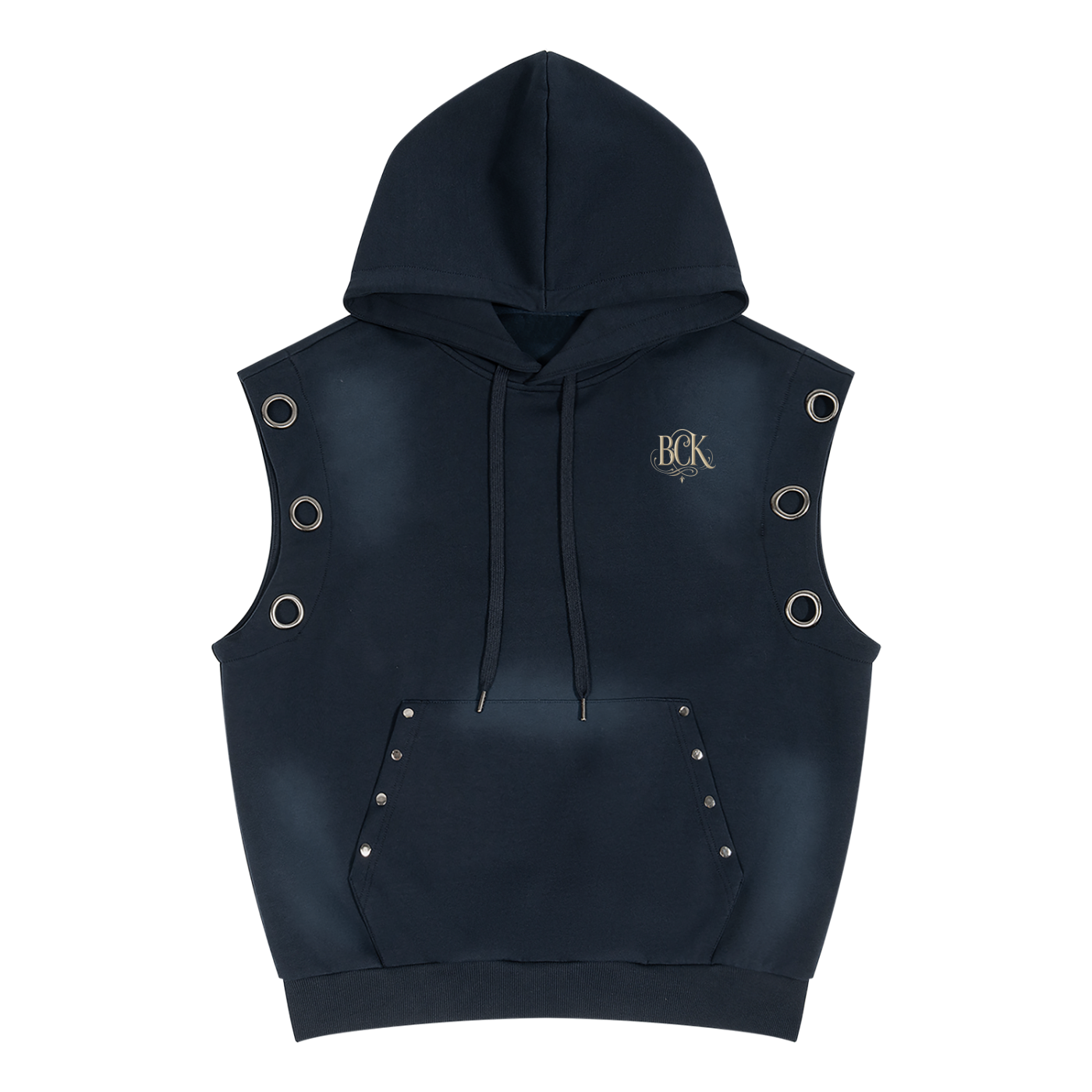 Unisex Vintage Wash Sun Fade Sleeveless Hoodie
