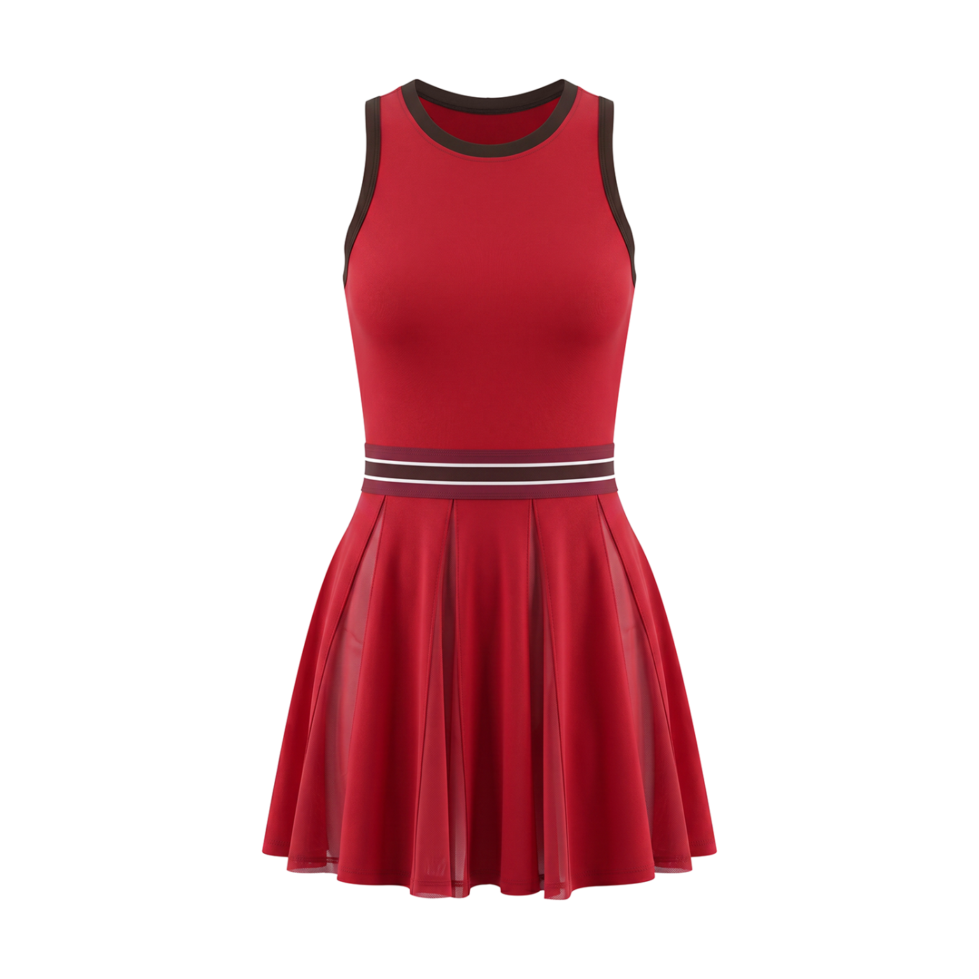 Women's Color Block A-Line Sleeveless Dress