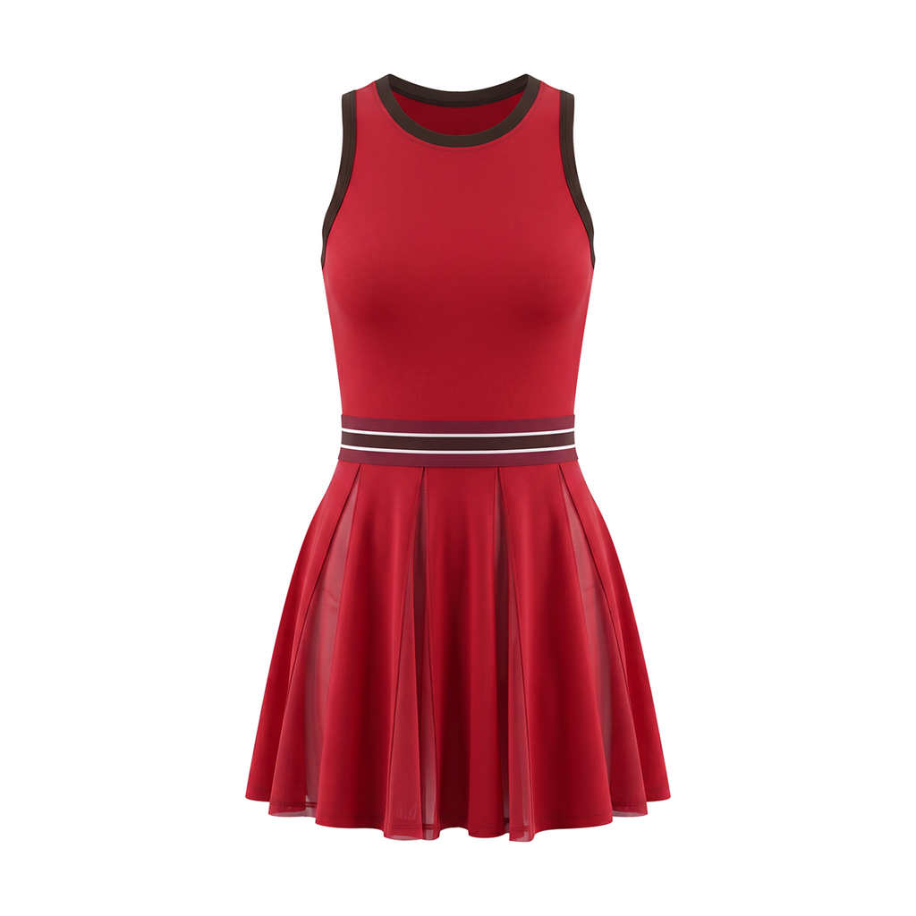 Women's Color Block A-Line Sleeveless Dress