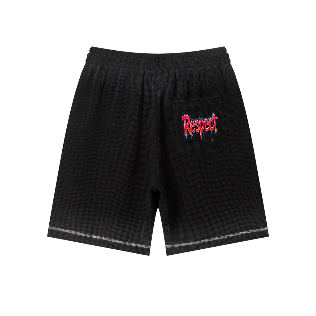 Unisex Sunfade Waffle Raw Hem Shorts