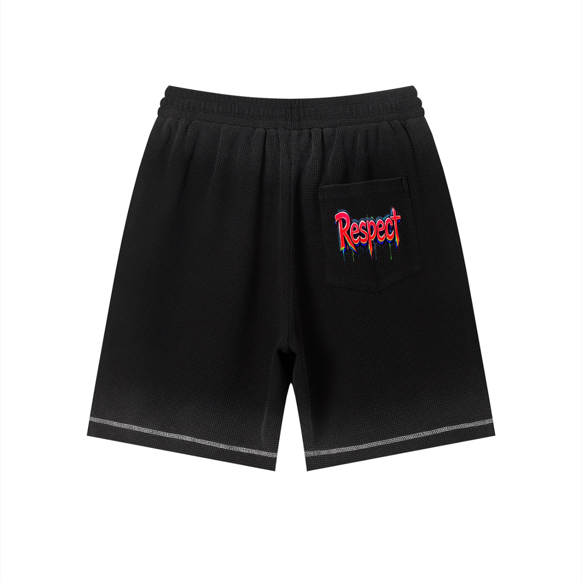 Unisex Sunfade Waffle Raw Hem Shorts