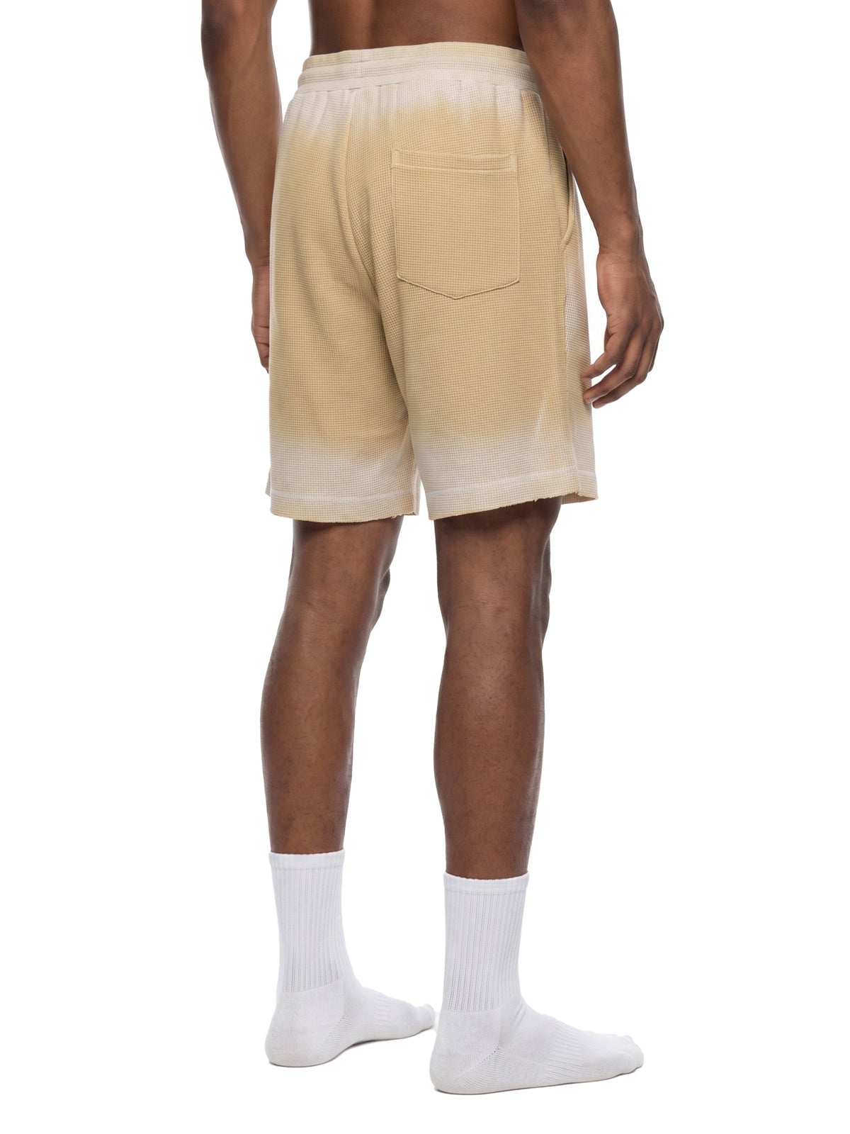Unisex Sunfade Waffle Raw Hem Shorts